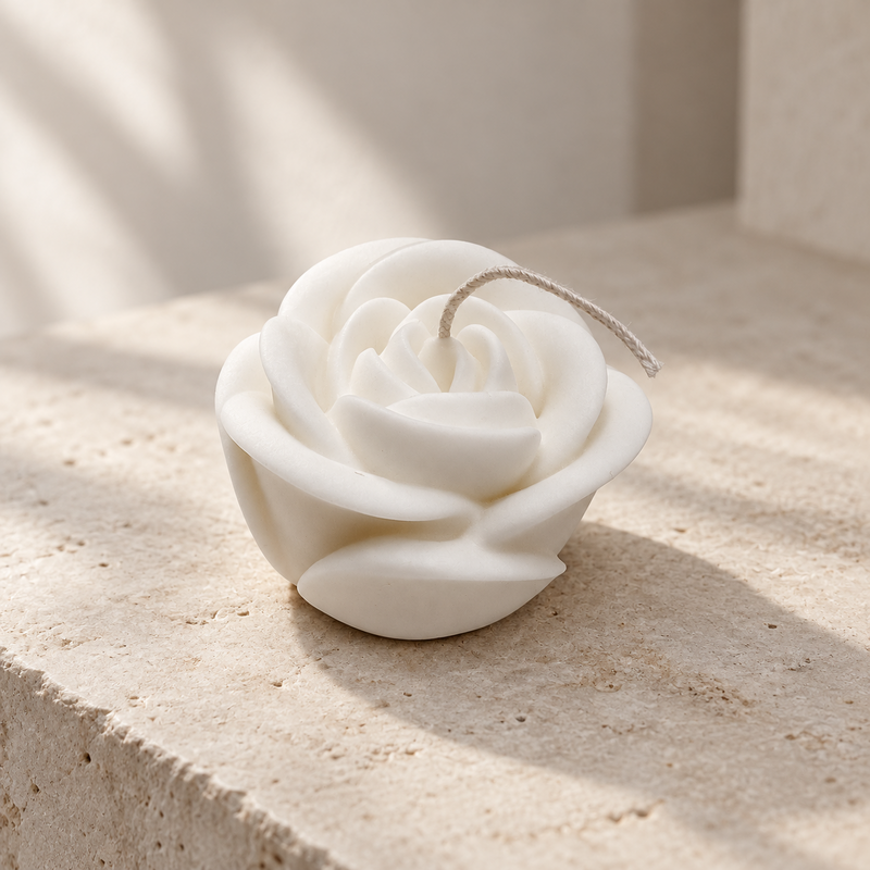 Single Rose kaars | koolzaadwas
