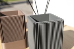 Modern Ribbed Square Organizer in Earthy Tones – Minimalist Desk, Vanity, or Home Storage Solution, Minimalist Modern Office Design Deco
