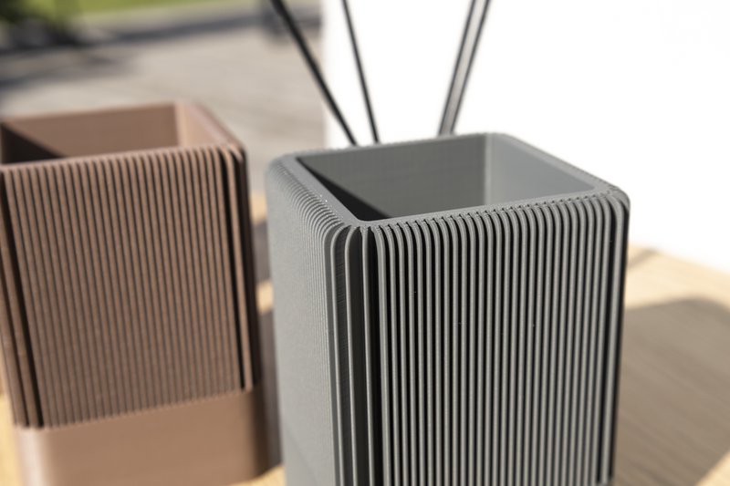 Modern Ribbed Square Organizer in Earthy Tones – Minimalist Desk, Vanity, or Home Storage Solution, Minimalist Modern Office Design Deco