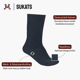Sukats® 6 par eleganckich, bawełnianych skarpetek na co dzień | Bez szwu | Schludne skarpetki męskie i damskie | Czarny lub niebieski | Wiele rozmiarów