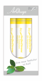 Organic tea sticks in lemon flavor, packaged in a set of 20 unmixed sticks. The tea sticks are made with natural ingredients and are suitable for hot tea preparation.