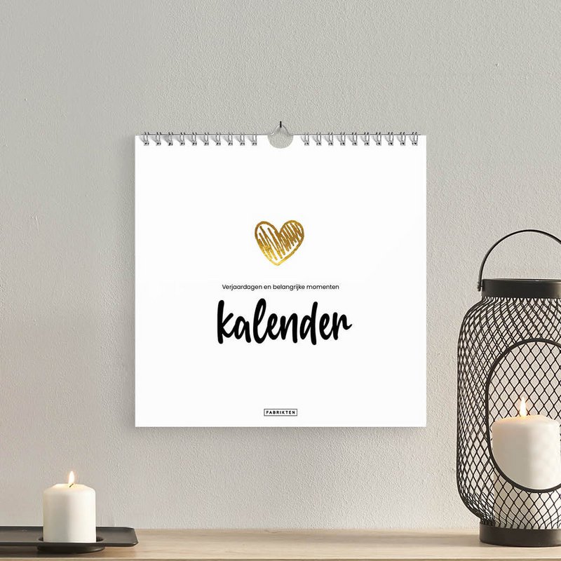 Calendario compleanno Love 21x21 cm – Calendario quadrato minimalista
