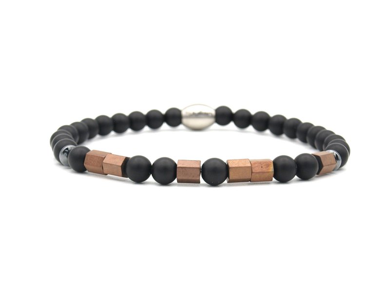 Morse code armband Papa onyx
