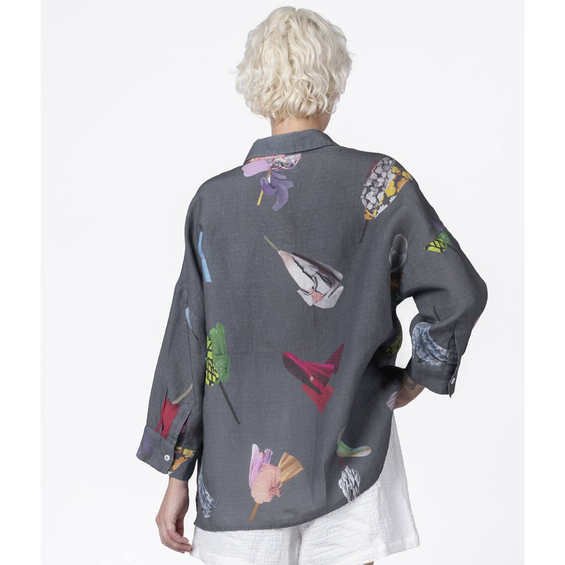Linnen overhemd Fashionista Grijs