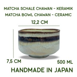 Japansk matcha skål Chawan Wasabi håndlavet af keramik