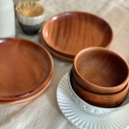 Handmade Tableware - Dessert Bowl - Ø12 cm - Eco-friendly - Khaya Wood