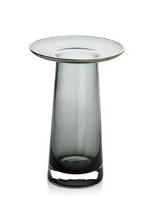 SERENITE Vase mit Kragen H20x13,5cm grau