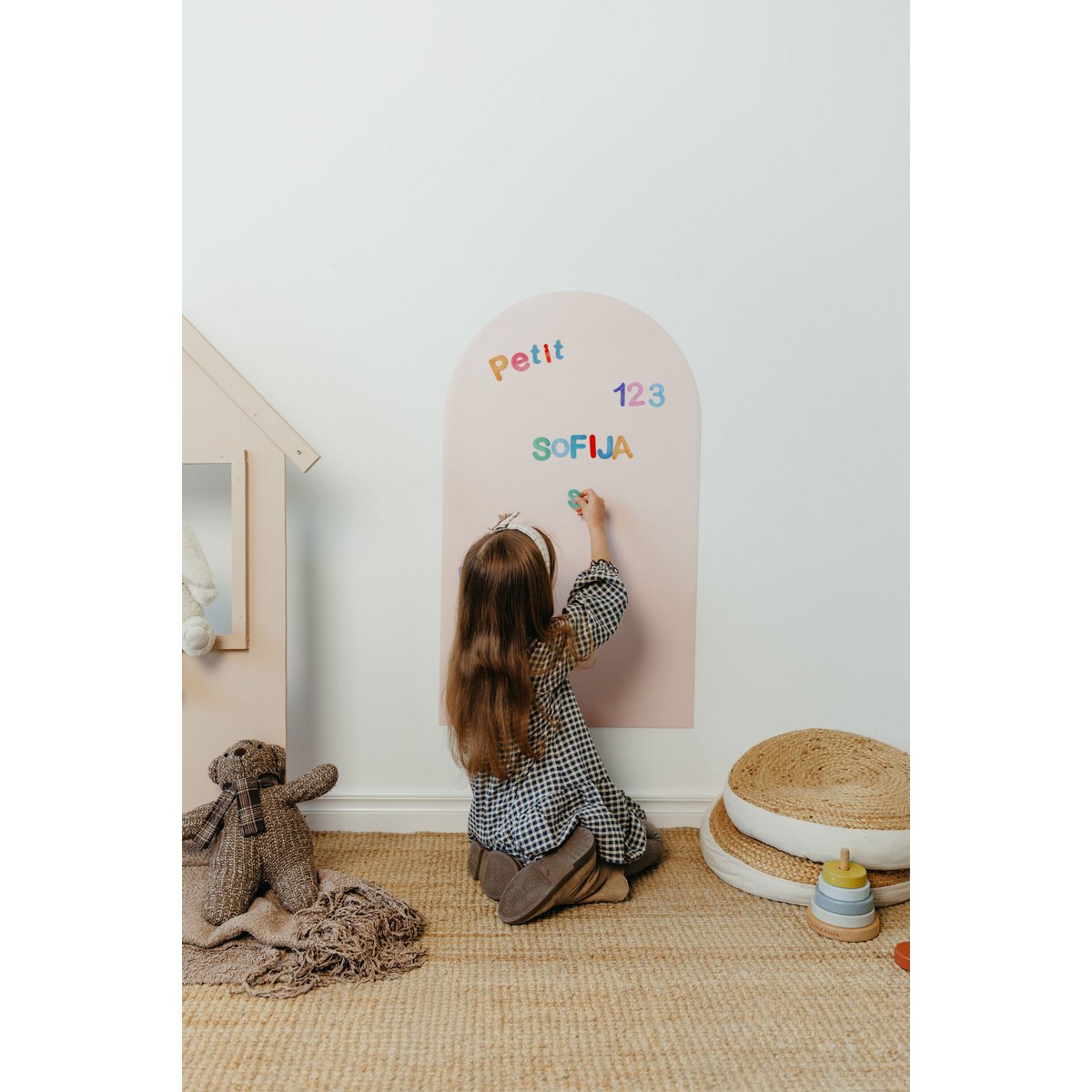 Tableau magnétique pour enfants - Arche - Rose clair
