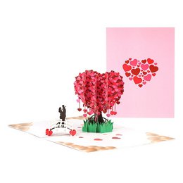 Carte pop-up 3D Love Tree pour la Saint-Valentin