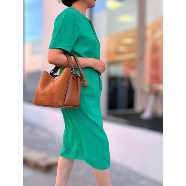 Borsa a Mano da Donna in Pelle Fiore e Crosta 57791