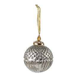 Weihnachtsbauer Ø 10 cm silberfarbene Glas Weihnachtsdekoration