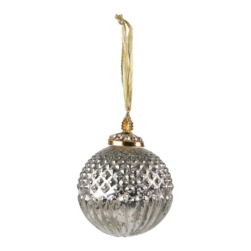 Weihnachtsbauer Ø 10 cm silberfarbene Glas Weihnachtsdekoration