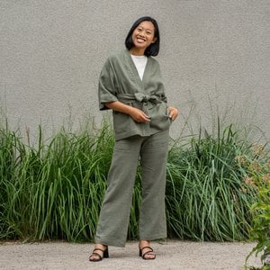 Kurzarm-Strickjacke Sakura
