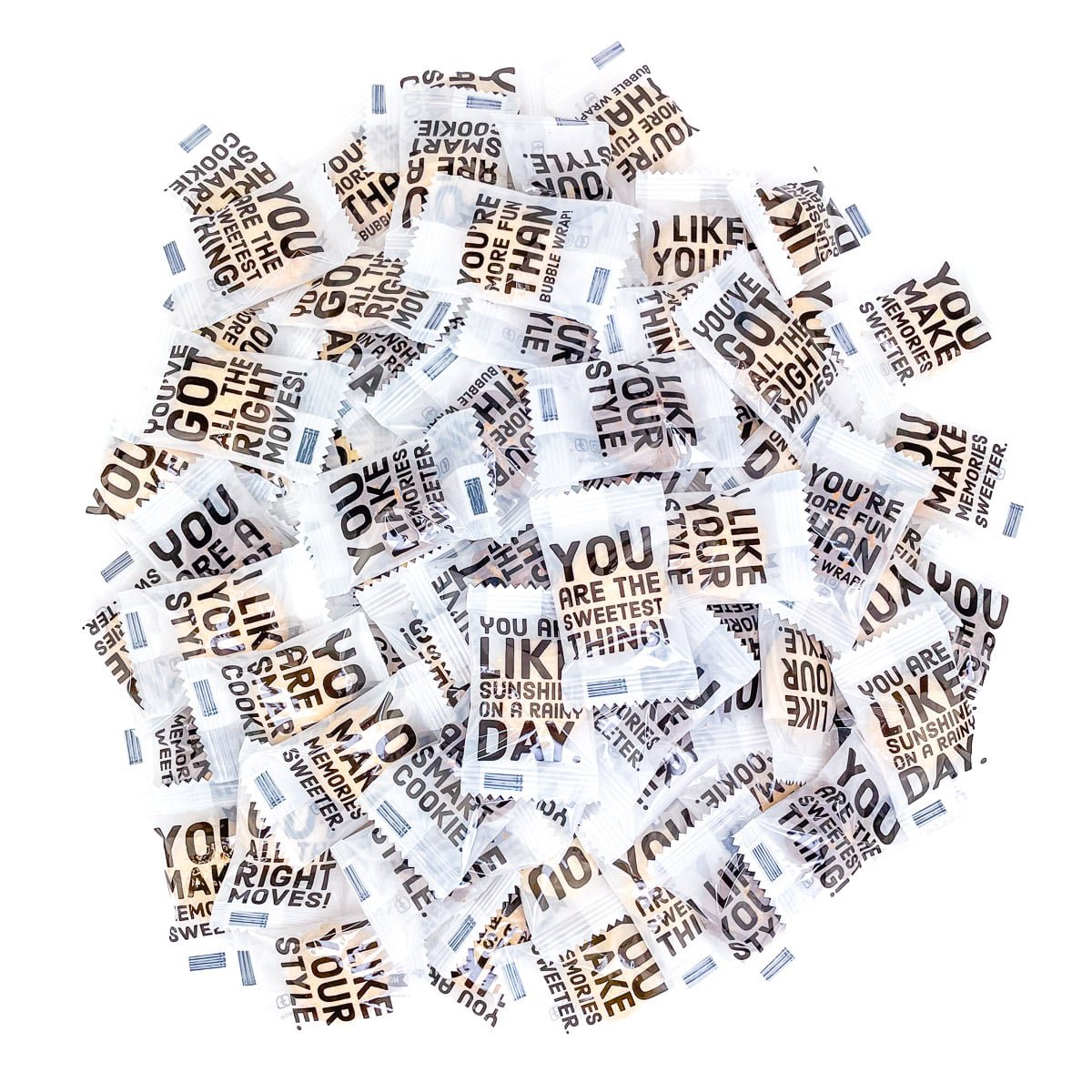 Individually wrapped Shortbread cookies with feel good quotes - Refill box - 170 cookies