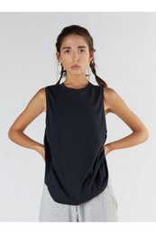 T1211-01 | TENCEL™ Active Damen Top hooggesloten - Zwart