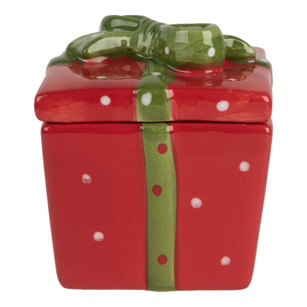Vorratsdose Geschenk 9x9x11 cm Rote Keramik