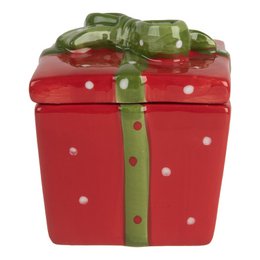 Vorratsdose Geschenk 9x9x11 cm Rote Keramik
