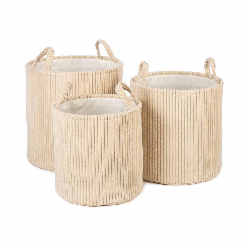 Ebby, white basket set of 3
