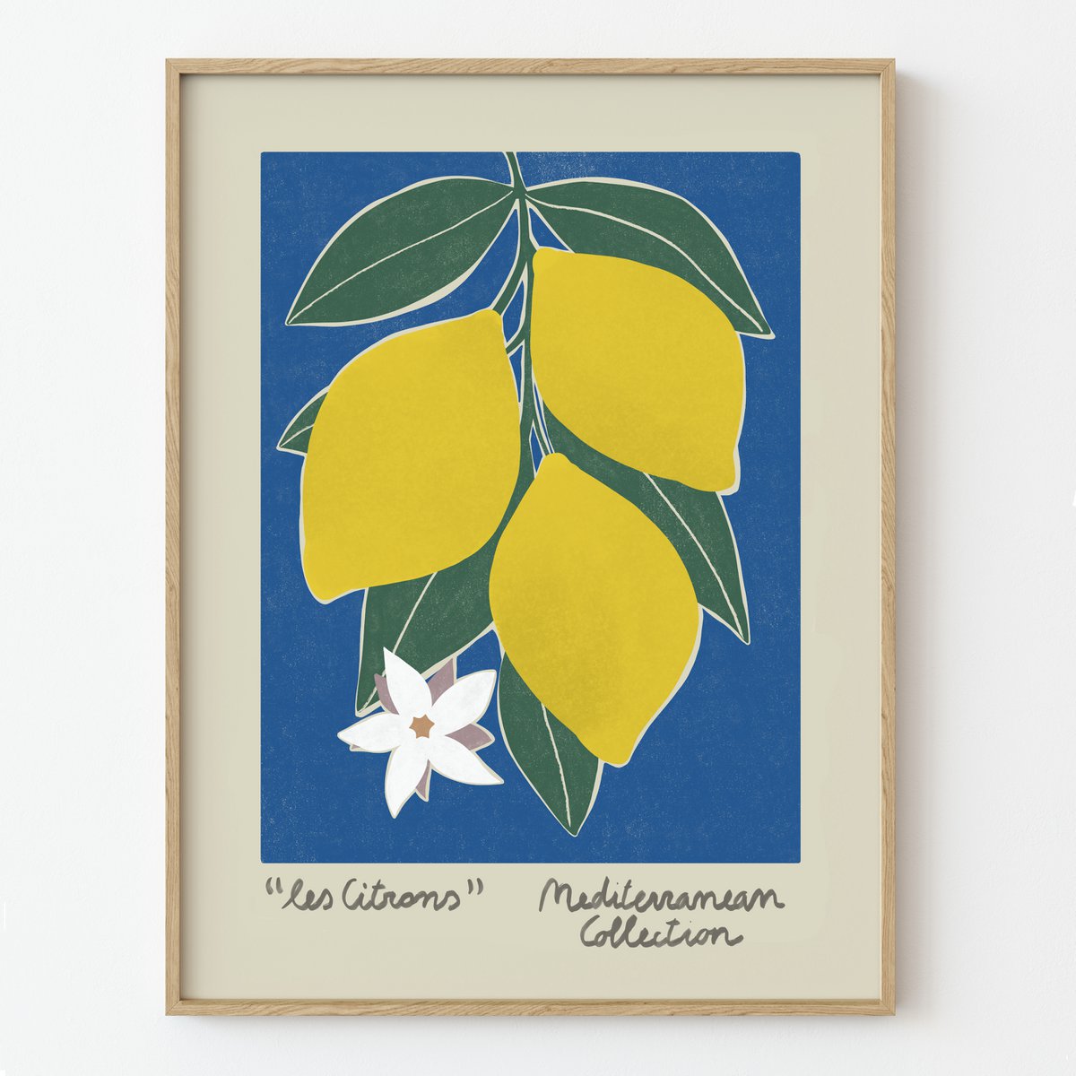 Mediterrane Kollektion – Zitronen-Kunstdruck