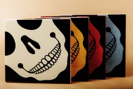 Self-adhesive Mural 4 tiles, Skull Colors
