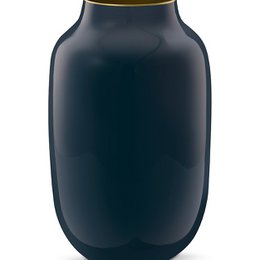Vase Metal Oval Mid Blue 30cm