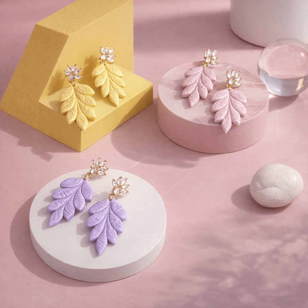 Liria - Leaf statement oorbellen