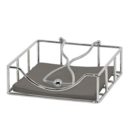 EDZARD napkin holder Atlas, for paper napkins, noble silver-plated, tarnish-protected, 19 x 19 cm