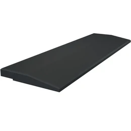Rubber fitness tile in black color, measuring 100x20x2 cm, suitable for home gym or fitness equipment setup.