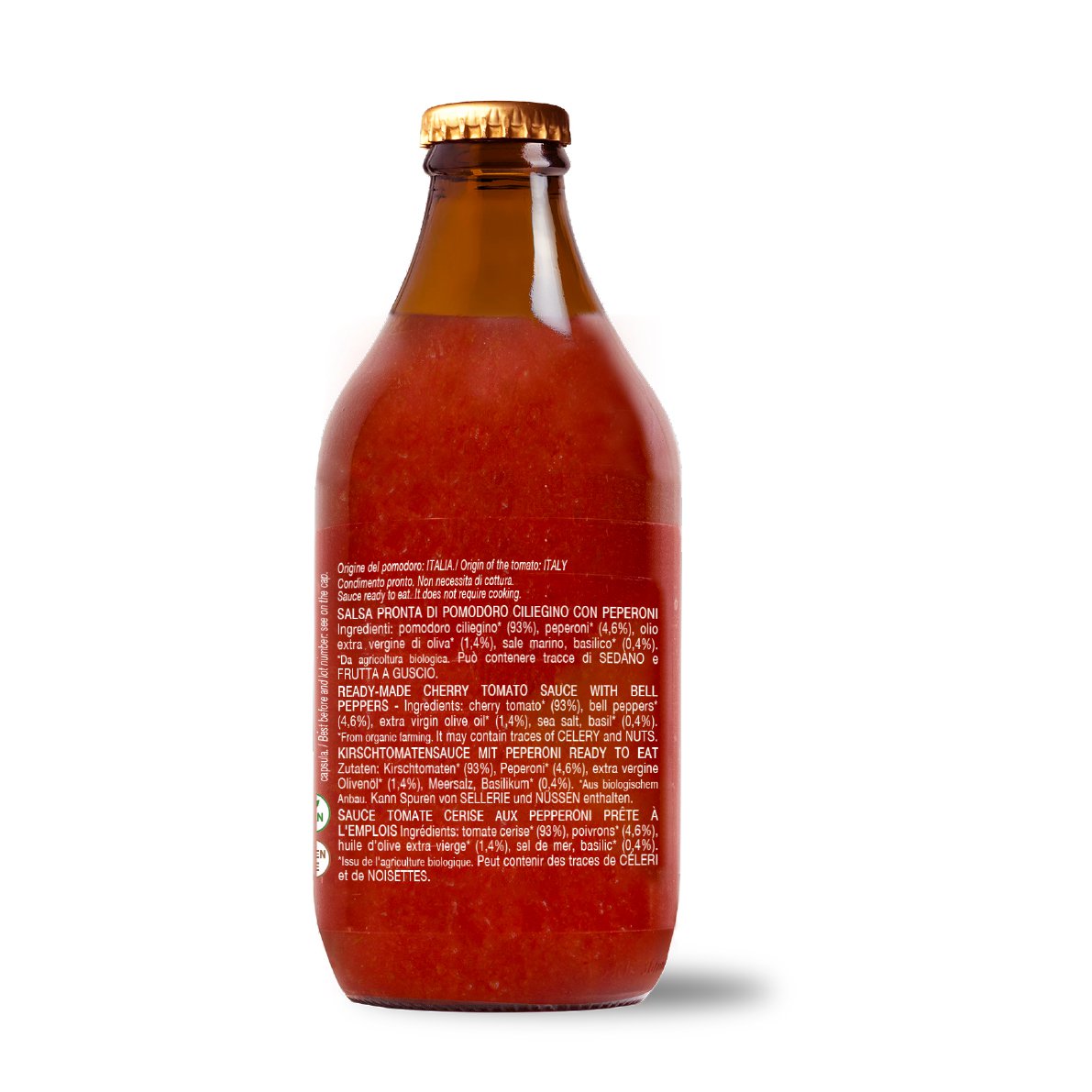 Gebrauchsfertige Kirschtomatensauce mit Bio-Paprika 330g