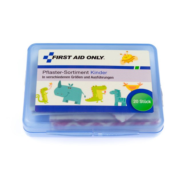 Plasters First Aid Only child ass. 20 strips incl. scissors. 5 different sizes:5x