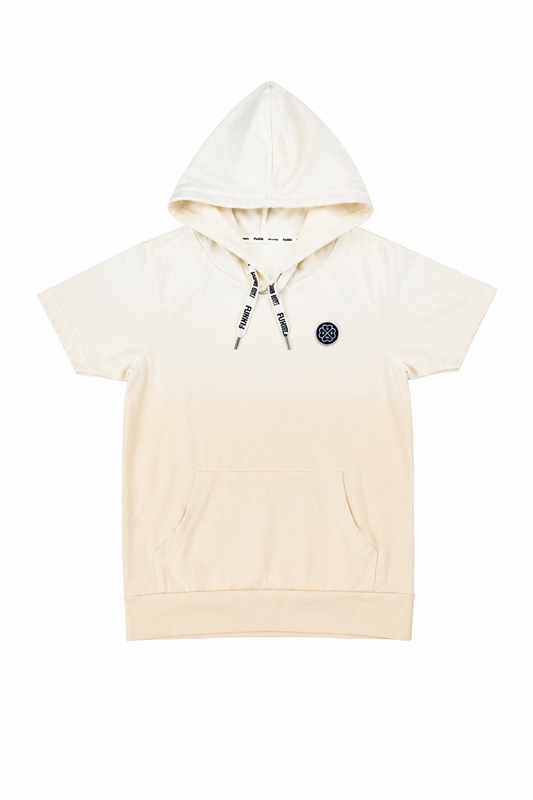 Funkle Boys hættetrøje – Farvegradient off-white til beige