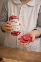 Salami Piccante Play Set – Handmade Fabric Toy - 1 set