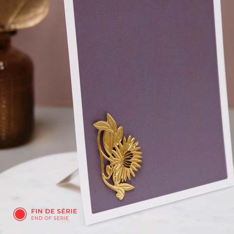 magnetische metalen fotohouder - art nouveau "pioenroos"