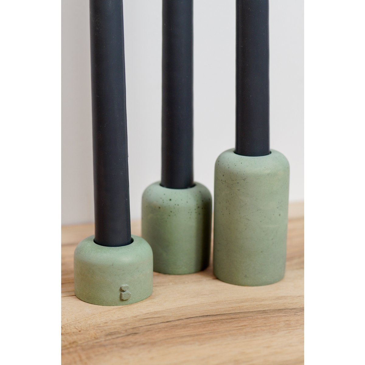 Green candle holders