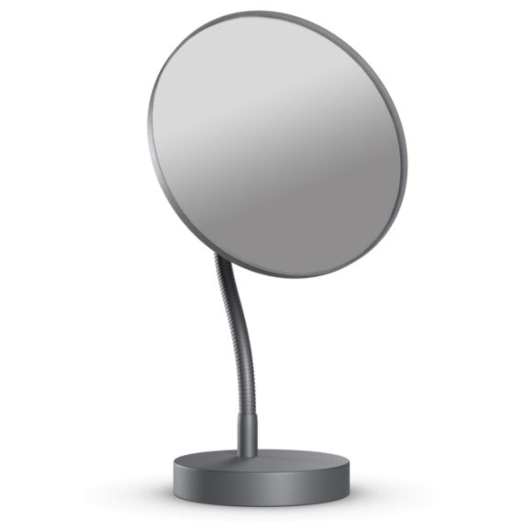 Non-illuminated mirror with stand and gooseneck