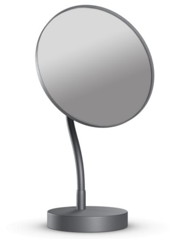 Non-illuminated mirror with stand and gooseneck