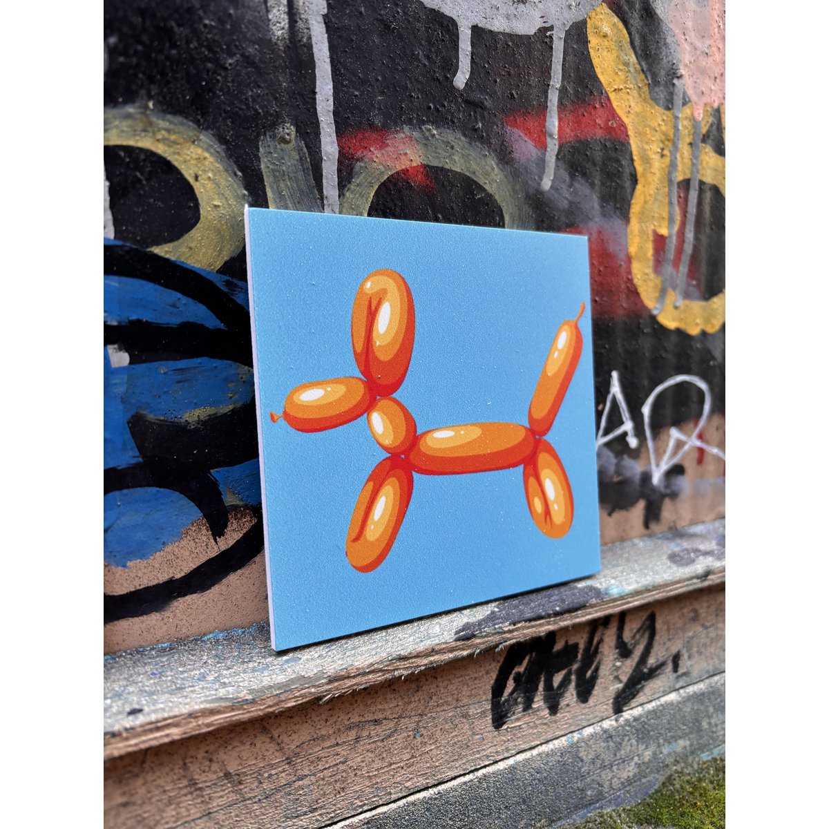 Forex Płytka 10x10cm - pies balonowy - %23101030401