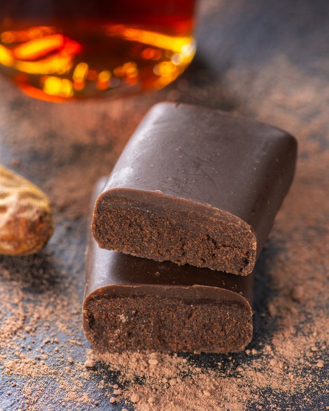 Gourmetchokoladebar "Kakao & Rum" 25g - Vegansk chokolade, uden tilsat sukker og glutenfri (alkoholfri)