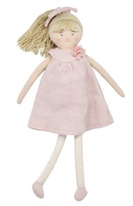 Puderrosa Kleiderpuppe 30 cm aus Bio-Baumwolle