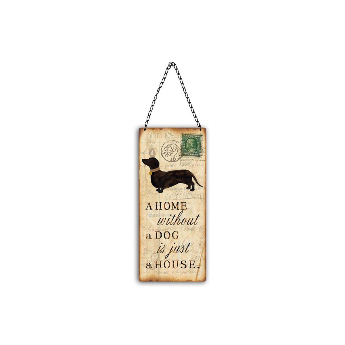 Plaque métal chien 11x25 cm Isabelle Rose
