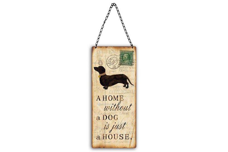 Plaque métal chien 11x25 cm Isabelle Rose