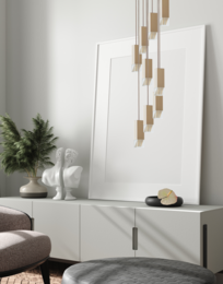 Lampe/en 9-lys lysekrone af messing