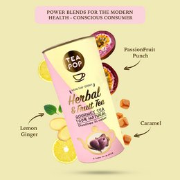 Kräuter- und Früchtetee am Stiel! Gourmet-Tee | 100 % natürlich | Löst sich vollständig in Wasser auf