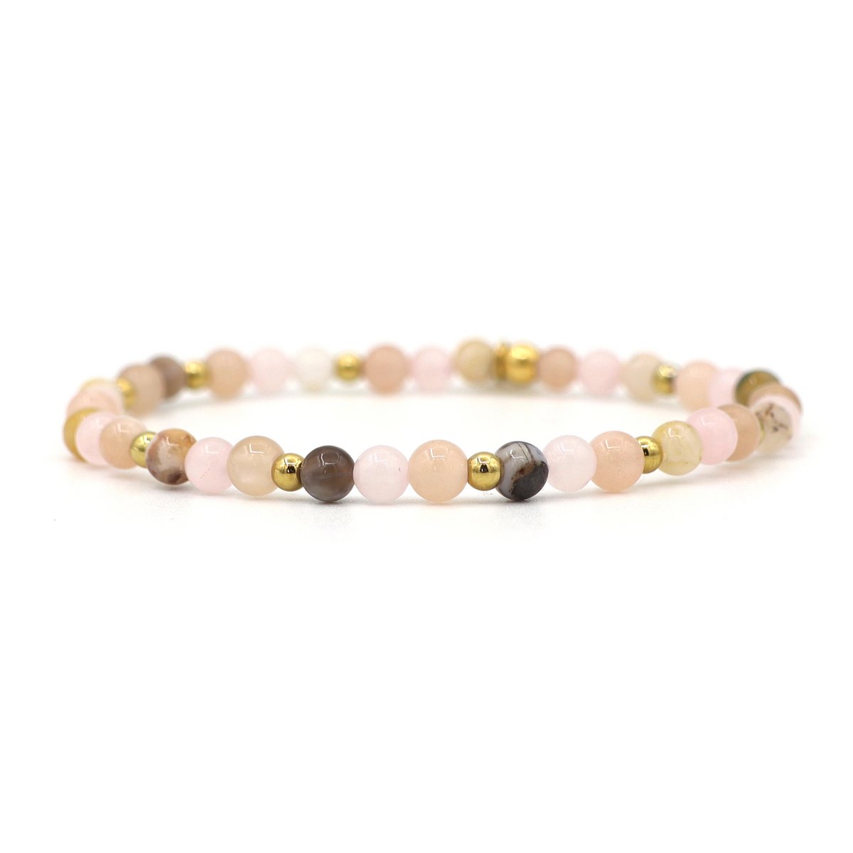 Natuursteen armband hope,zilver en goud