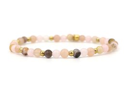 Natuursteen armband hope,zilver en goud