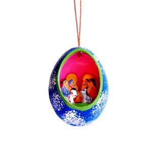 Nativity scene in egg