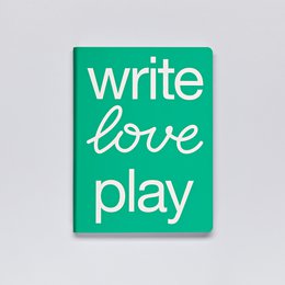 Write Love Play - Graphique L | Carnet A5+ | Journal pointillé | Points de 3,5 mm | 256 pages numérotées | Papier Premium 120g | cuir recyclé | produit de manière durable en Allemagne