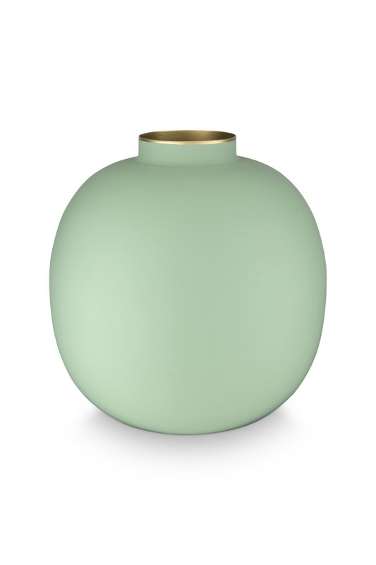 Vase Metal Matt Bright Green 23cm