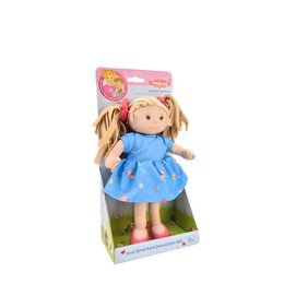 Stof Doll '' Pippa '' med kjole til at sætte på og tage af, 22 cm