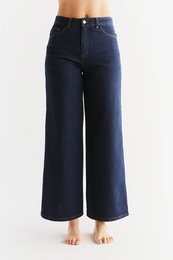 WE1009-231 | Damen Jeans med brede ben - Lapis Blue
